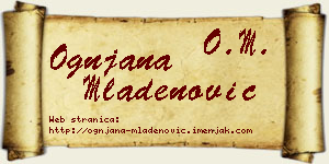 Ognjana Mladenović vizit kartica